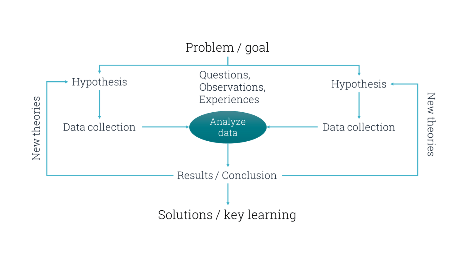 Thought Map model: iterative process from hypothesis to conclusion