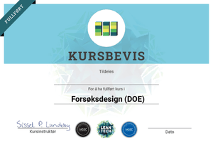 Kursbevis forsøksdesign